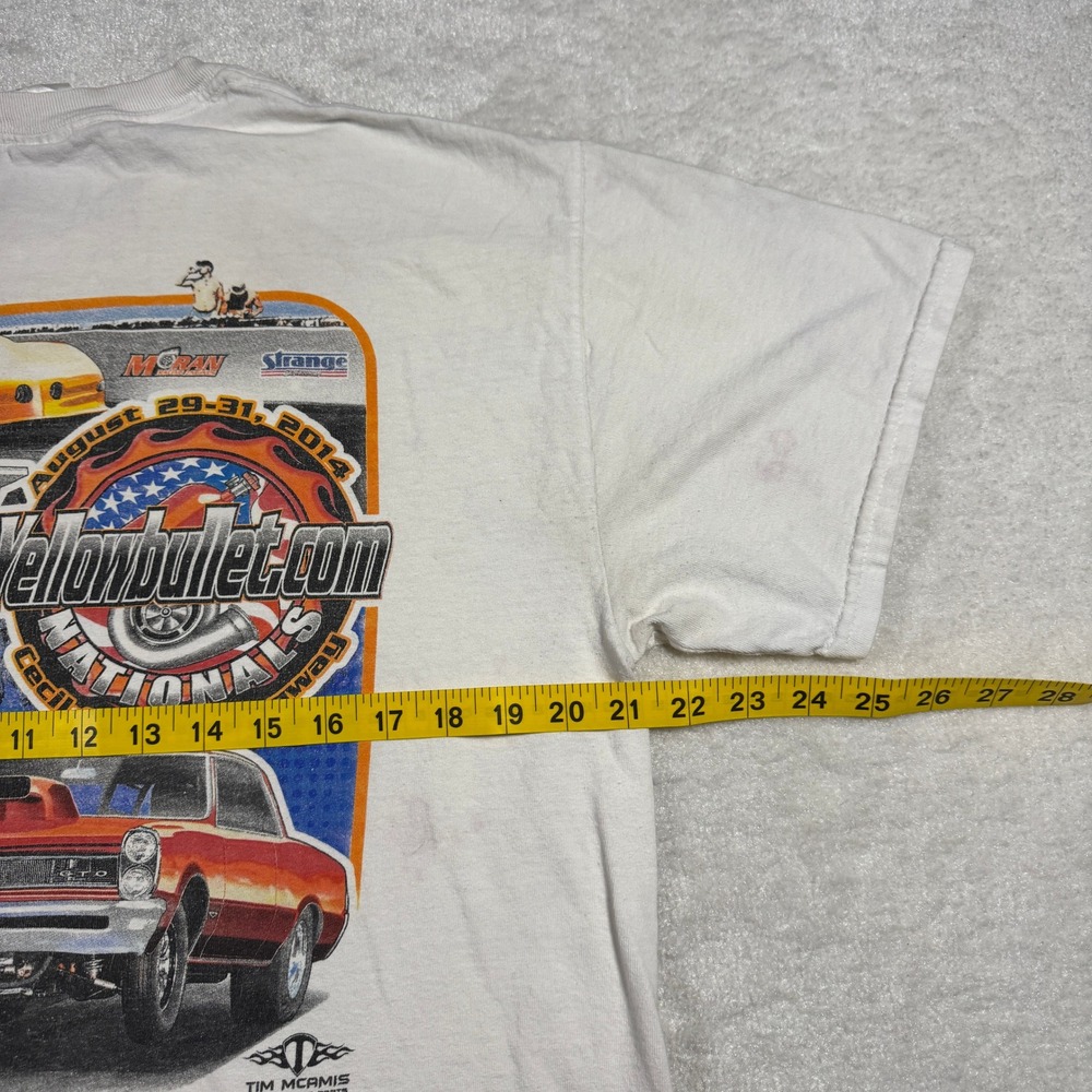 Gildan YellowBullet.com Nationals Cecil County Dragway T Shirt Mens L White 2014 - Picture 14 of 16